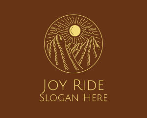 Mountain Range Sun logo design