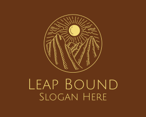 Mountain Range Sun logo design