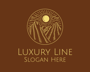 Mountain Range Sun logo design