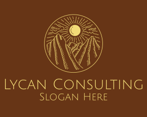 Mountain Range Sun logo design