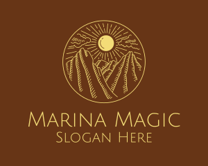 Mountain Range Sun logo design