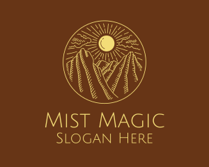 Mountain Range Sun logo design