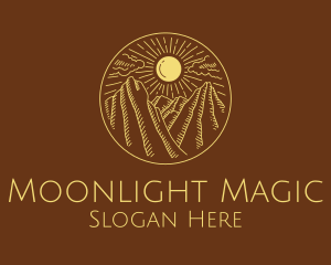 Mountain Range Sun logo design