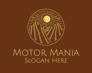 Mountain Range Sun logo design