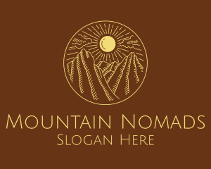 Mountain Range Sun logo design