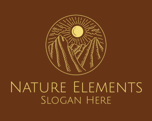 Mountain Range Sun logo design