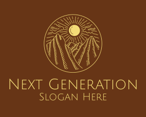 Mountain Range Sun logo design