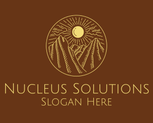 Mountain Range Sun logo design