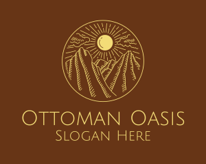 Mountain Range Sun logo design