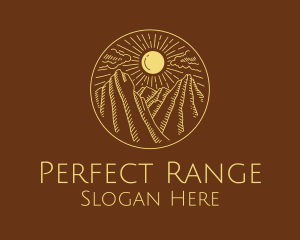 Mountain Range Sun logo design