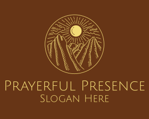 Mountain Range Sun logo design