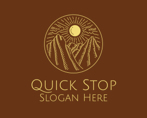 Mountain Range Sun logo design