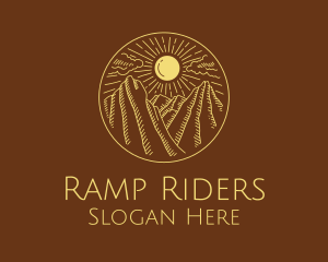 Mountain Range Sun logo design