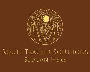 Mountain Range Sun logo design