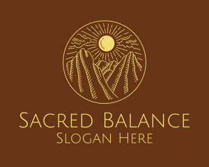 Mountain Range Sun logo design