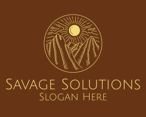 Mountain Range Sun logo design