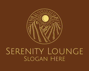 Mountain Range Sun logo design