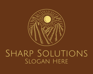 Mountain Range Sun logo design