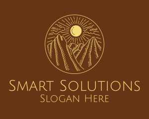 Mountain Range Sun logo design