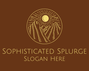 Mountain Range Sun logo design