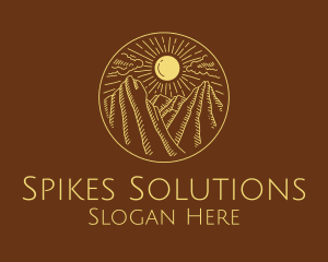 Mountain Range Sun logo design