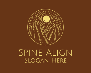 Mountain Range Sun logo design