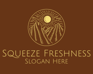 Mountain Range Sun logo design