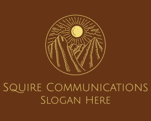 Mountain Range Sun logo design