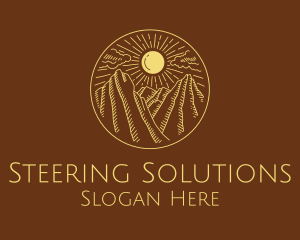 Mountain Range Sun logo design