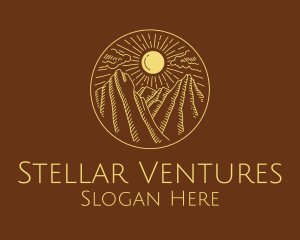 Mountain Range Sun logo design