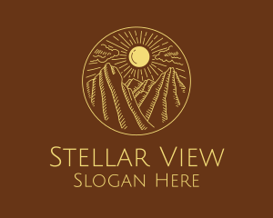 Mountain Range Sun logo design