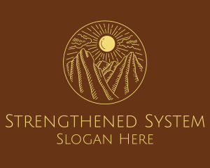 Mountain Range Sun logo design