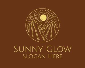 Mountain Range Sun logo design