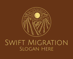 Mountain Range Sun logo design