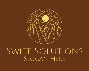 Mountain Range Sun logo design