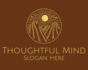 Mountain Range Sun logo design