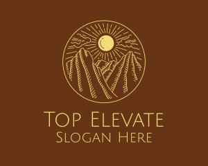 Mountain Range Sun logo design