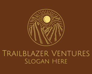 Mountain Range Sun logo design