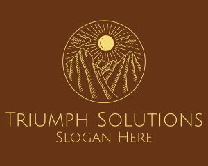 Mountain Range Sun logo design