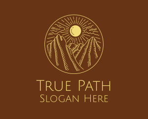 Mountain Range Sun logo design