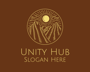 Mountain Range Sun logo design