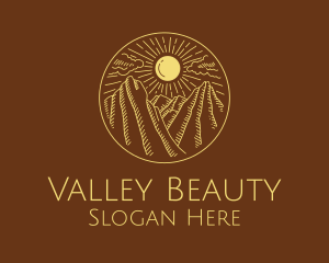 Mountain Range Sun logo design