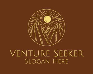 Mountain Range Sun logo design