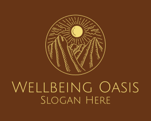 Mountain Range Sun logo design