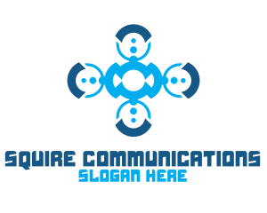 Modern Communication Badge logo design