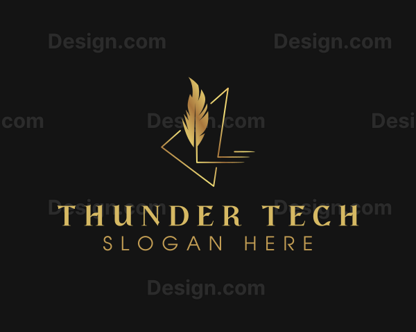 Golden Feather Quill Logo