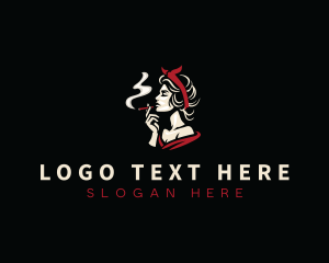 Girl Smoking Cigarette logo