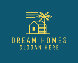 Tropical Beach House Cabin Logo
