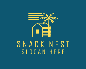 Tropical Beach House Cabin logo design