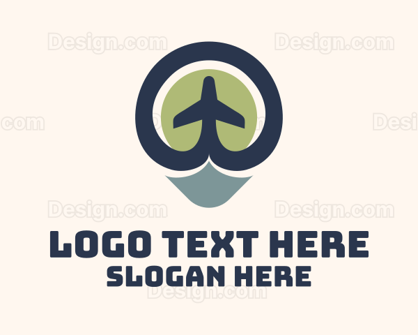 Aeronautics Plane Location Logo